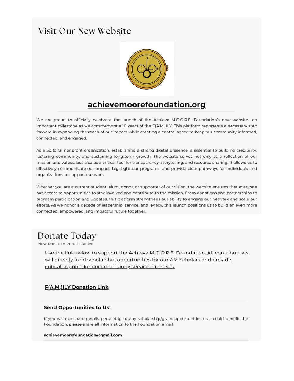 A.M News Issue 5, page 2 — Visit Our New Website and Donate Today