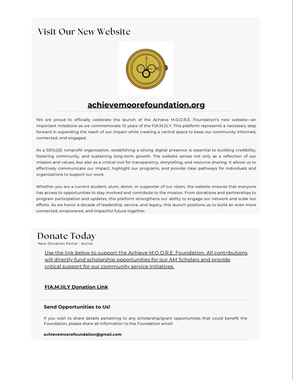 A.M News Issue 6, page 4 — Visit Our New Website and Donate Today