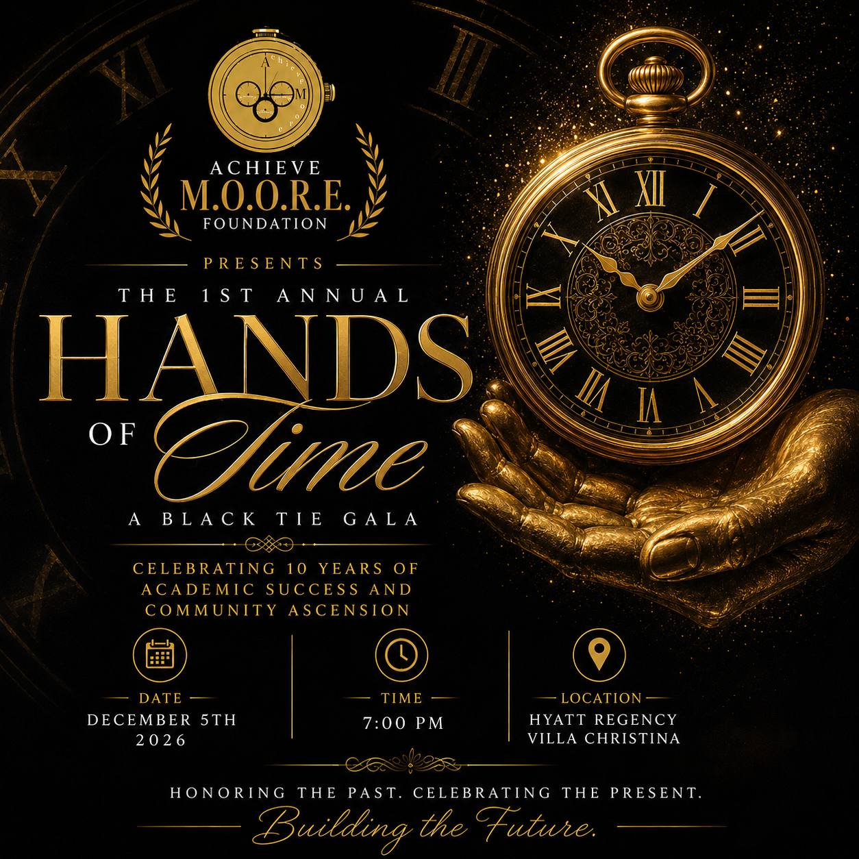 Hands of Time Gala — A Black Tie Gala, December 5th 2026, 7:00 PM, Hyatt Regency Villa Christina